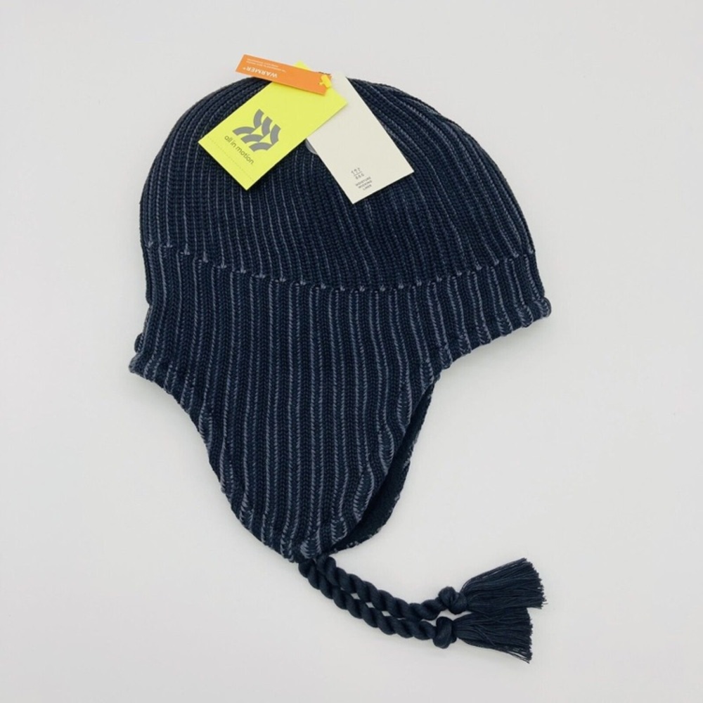 All-In-Motion Boys Winter Beanie Hat Cap with Ear Flaps Wicking Liner Black/Gray